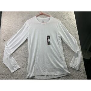 Athletic Works Shirt Mens Small White Long Sleeve Driworks Moisture Wicking
